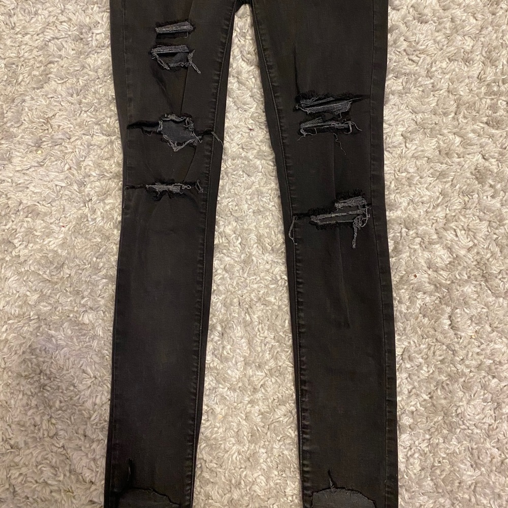 American Eagle- black ripped jeans